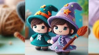 Amigurumis de Bruxinhas em crochê inspiração Halloween [upl. by Nichole]