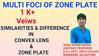 Multi foci of zone plate  Comparison between zone plate and convex lens [upl. by Eemia]