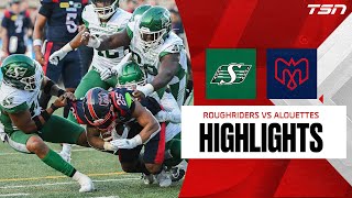 CFL Week Ten Saskatchewan Roughriders vs Montreal Alouettes Full Highlights [upl. by Sussi102]