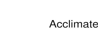 How to pronounce Acclimate [upl. by Ahsoym]