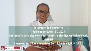 Inyigisho ya Sr Immaculée aragira ati HITAMO  Ijambo ryImana ryo kuwa 15022024 [upl. by Yahsan]