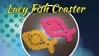 Crochet Lacy Fish coaster 💕  Amarjyotis Crochet World 🌍 [upl. by Analim446]