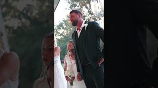 Father and daughters reaction when they saw the bride walking down the aisle [upl. by Auginahs430]