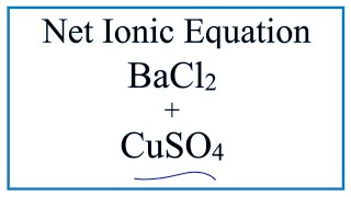 How to Write the Net Ionic Equation for BaCl2  CuSO4  BaSO4  CuCl2 [upl. by Iramat]