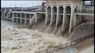 The Floodgates Are Wide Open Overholser Dam Oklahoma City [upl. by Nerhtak945]