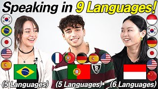 3 Polyglots Speaking in 9 Different LanguagesKeep Switching Languages [upl. by Arec]