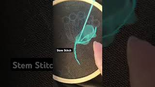 Stem Stitch Tutorial 🪡 youtubeshorts embroiderystitch handembrodiery stemstitch viral ytviral [upl. by Rycca]