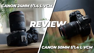 Canon RF 50mm f14 L VCM amp RF 24mm f14 L VCM Lenses Review [upl. by Ellenrahc]