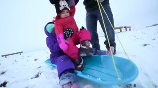 Sledding at Flat Fork Creek Park in Fishers Indiana [upl. by Jakoba]