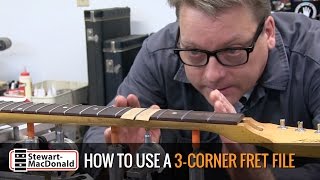 How to shape frets with a 3corner file [upl. by Nue150]