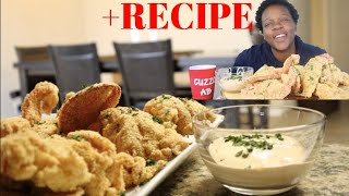 FRIED LOBSTER TAILS amp FRIED LOBSTER CLAWS MUKBANG  COOKING WITH CUZZO RECIPE [upl. by Cassell]