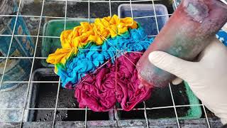 Crumple Aurora Colors Black Scrunch Mix Colors Tie Dye T Shirt How To DIY [upl. by Ezana]