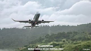 PLANESPOTTING Dominica  World Creole Music Festival Ft Bill Gates H145  ISLAND AVIATION [upl. by Cornel]