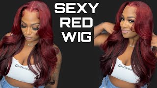 Red Wig Install ❤️  Body Wave Wig Hurela Hair [upl. by Cornelius190]