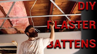 How to batten ceilings on your own with basic tools  NO LASER NEEDED  Step by step tutorial 4K [upl. by Nnylear]