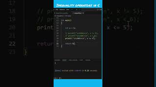 Inequality Operators in clanguage codinginc coding cprogramming programming cdevelopment [upl. by Angie]