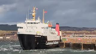 MV Hebridean Isles arriving and departing Ardrossan in a strong Northwesterly Saturday 121024 [upl. by Tnert573]