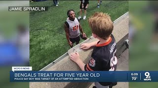 Joe Mixon invites boy who was nearly abducted to be special guest at Bengals game [upl. by Asirret]