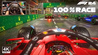 Charles Leclercs Ferrari SF24  F1 24 100  Night Race Monaco GP Steering Wheel Gameplay [upl. by Oiramd999]