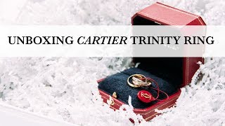 CARTIER TRINITY RING UNBOXING  Trinity de Cartier [upl. by Olathe]