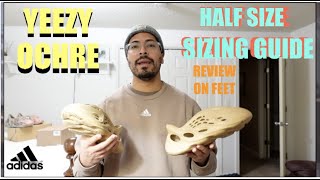 Adidas Yeezy Foam Runners OCHRE HALF SIZING GUIDE amp ON FEET REVIEW [upl. by Ahsaetan918]