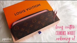 Louis Vuitton Clemence Wallet in Monogram Rose Ballerine  Unboxing Version 2 [upl. by Leakim]