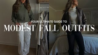 MODEST FALL FASHION 2023 fashion trends  shopping for modest outfits pinterest inspired 🍂 [upl. by Nollie429]