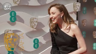 Bridgertons Phoebe Dynevor 2021 BAFTA Interview  Outstanding Debut Presenter [upl. by Neerroc]