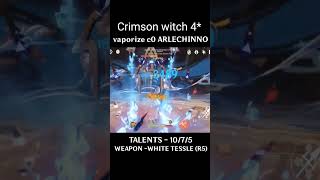 C0 Arlechinno with 4 Piece Crimson Witch damage Test arlecchino genshinimpact [upl. by Ruprecht]