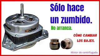 Reparar motor de centrifugado que hace zumbido y no arranca Cómo cambiar bujes motor de secado ✅ [upl. by Keith165]