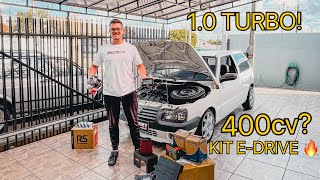 TURBINEI MEU PRIMEIRO CARRO UNO TURBO FICOU PRONTO 🔥 KIT EDRIVE 😈 [upl. by Meerak]