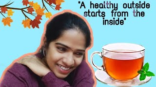 Healthy herbal tea with mint and tulasi leaves  Honey SmileWithSiri HowTo 2020 HealthyTea [upl. by Idalia]