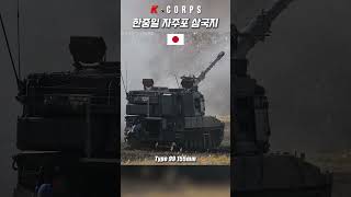 한중일 자주포 삼국지  Most advanced SelfPropelled Artillery of South Korea Japan and China  Kcorps [upl. by Yrroc]