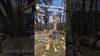 First Time Doing a Springboard Pt2  Timbersports lumberjack chopping [upl. by Melosa]