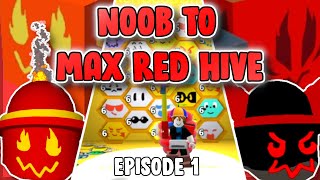 Noob To Max Red Hive 1  Getting Red Scythe and Backpack in Bee Swarm Simulator [upl. by Ardnoek]