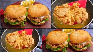 KFC Style Zinger Burger Recipe ❤️  Crispy Chicken Burger 🍔 [upl. by Ennaerb68]