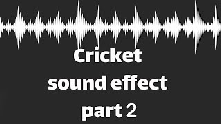 Cricket sound effect part 2 no copyright [upl. by Roxana]