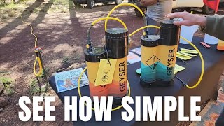 THE BEST WAY TO TAKE HOT SHOWERS AND WASH DISHES CAMPING GEYSER PORTABLE HOT WATER SYSTEM REVIEW [upl. by Aon742]