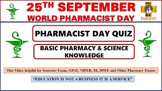 World Pharmacists Day 25th September General Pharmacy amp Science Knowledge Quiz pharmshala [upl. by Riorsson]