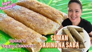 Gawin mo ito sa Saging na Saba SUMAN DINUMUGAN  SUMAN SABA  SUMAN BOHOL  Vegan Dessert [upl. by Nilat869]