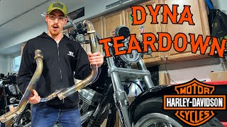 HARLEY DYNA TEARDOWN Removing Exhaust and Belt Cover [upl. by Laurentia84]