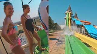 DARE TO TRY KAMIKAZE Water Slide at Aquapark Nessebar in Bulgaria near Sunny Beach [upl. by Anir]