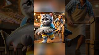 🚓The Great Salmon Heist🐟 cat kitten catvideos funny cute cutecat catlover shorts [upl. by Ahsen]