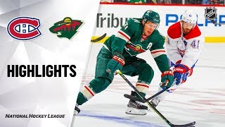 NHL Highlights  Canadiens  Wild 102019 [upl. by Antoni]