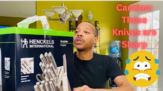 Unboxing the Henckels SelfSharpening Knivesthese knives are sharp [upl. by Eiliah]