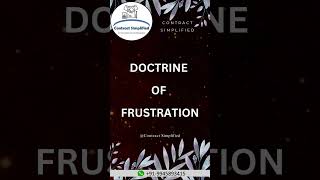 Doctrine of Frustration  Contract Law  legalshorts [upl. by Evadnee]