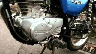 Kawasaki KZ200 Cold Start and Ride [upl. by Nosyd]