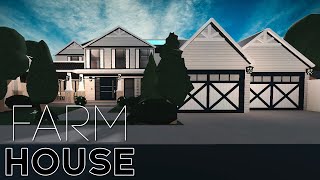 Bloxburg Farmhouse build 2 story  65k Speed build roleplay house [upl. by Ratha]