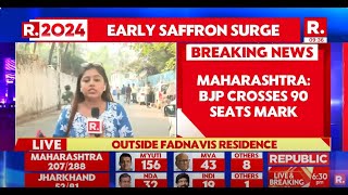 Breaking News BJP Crosses 90 Seats Mark In Maharashtra  Election Results On Republic TV [upl. by Burgener]