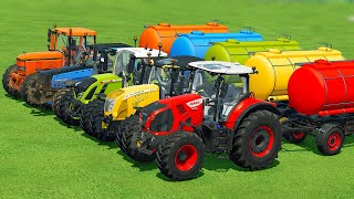 JOHN DEERE vs FENDT vs CLAAS vs VALTRA vs MCCORMICK TRACTORS BATTLE  Farming Simulator 22 [upl. by Jorgenson639]